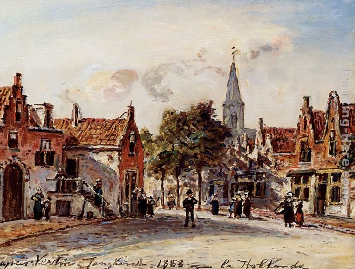 Johan Barthold Jongkind 'Rue De Village, Hollande'